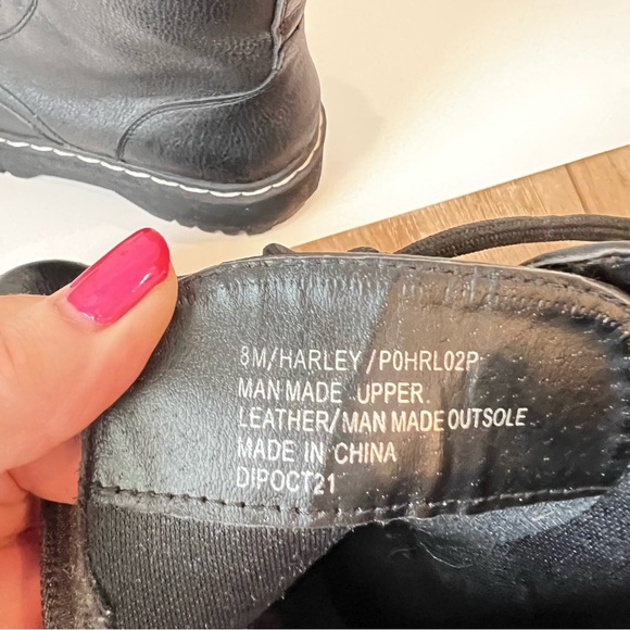 SINCERELY JULES Harley Black Leather Combat Boots. Size 8. Gently Used Condition - Picture 10 of 11